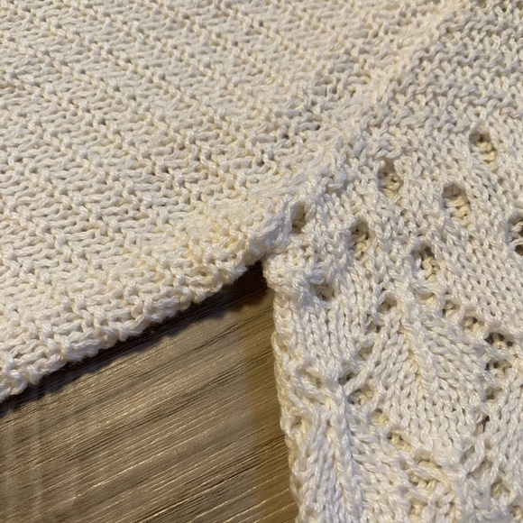 NWT Cream Knit Cold Shoulder Cotton Crochet Detail Boho Summer Size Medium - Picture 8 of 11